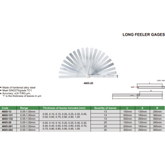 150 mm Long Insize Feeler Gauge Range 0.05-1mm Series 4605-13