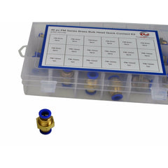 46pc Push in Air Line Nylon Hose Bulkhead Joiner Quick Connect Grab Kit Assortment - Twin Eagle Imports