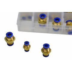 46pc Push in Air Line Nylon Hose Bulkhead Joiner Quick Connect Grab Kit Assortment - Twin Eagle Imports