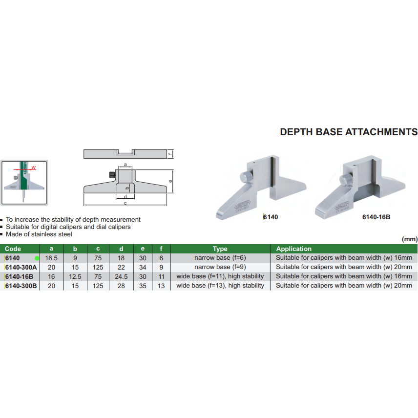 Insize Depth Base Attachment Series 6140