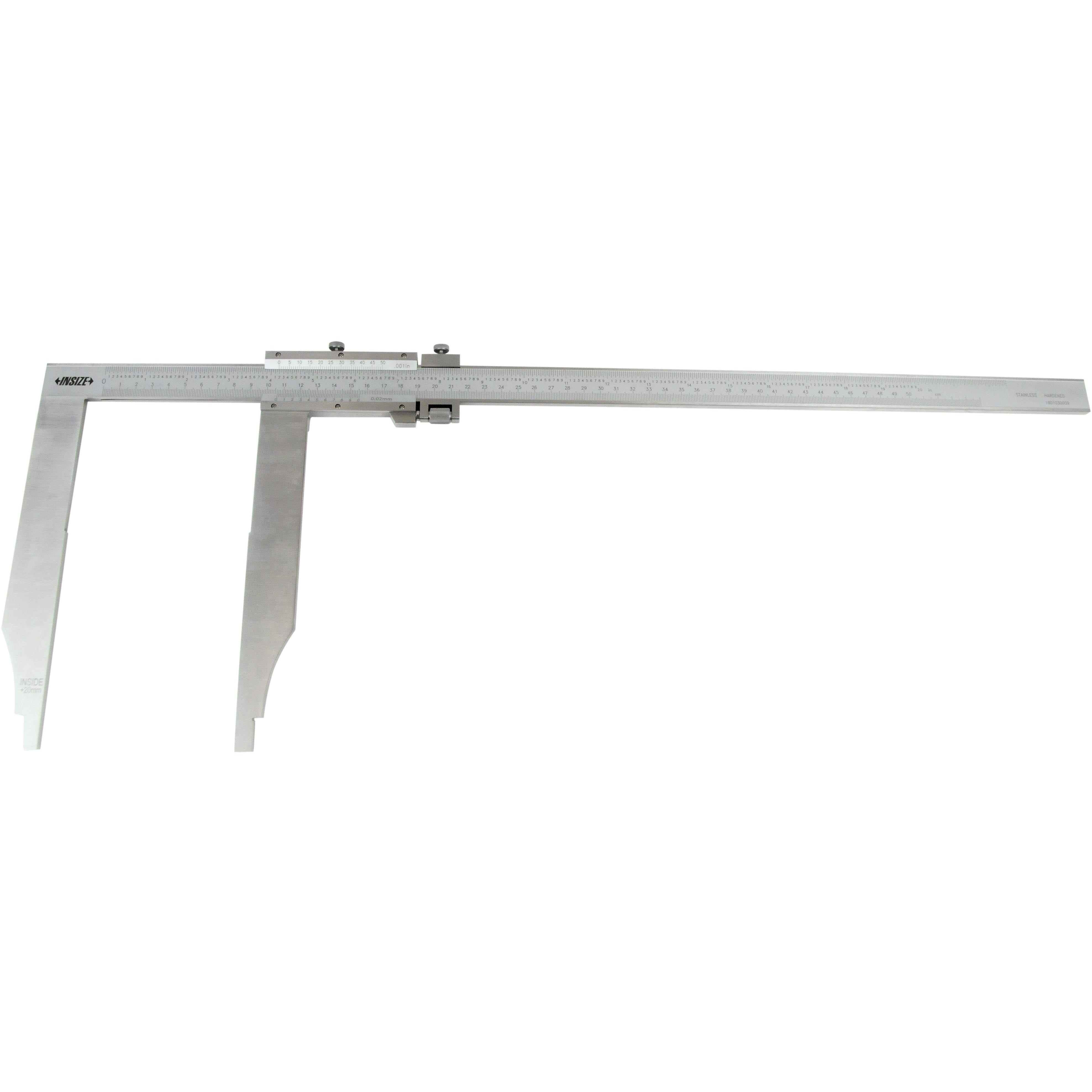 Insize Long Jaw Vernier Caliper 0-500mm/0-20" Range Series 1215-532