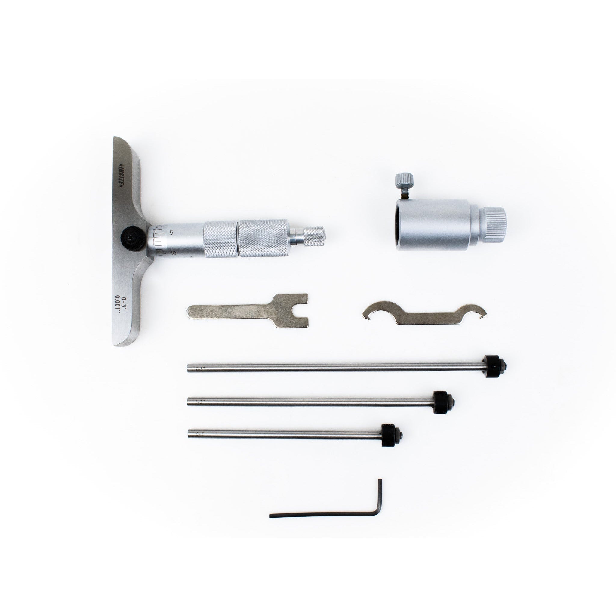 Insize 3pcs Imperial Depth Micrometer 0-3" Range Series 3241-3