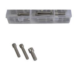 90 pc 304 Stainless Steel Cap Screw Bolt Grab Kit Assortment M5 - M10 Allen Head