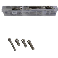 90 pc 304 Stainless Steel Cap Screw Bolt Grab Kit Assortment M5 - M10 Allen Head