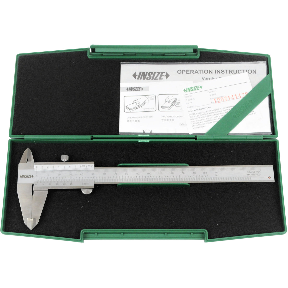 Insize Vernier Caliper 0-150mm/0-6" Range Series 1205-1502E