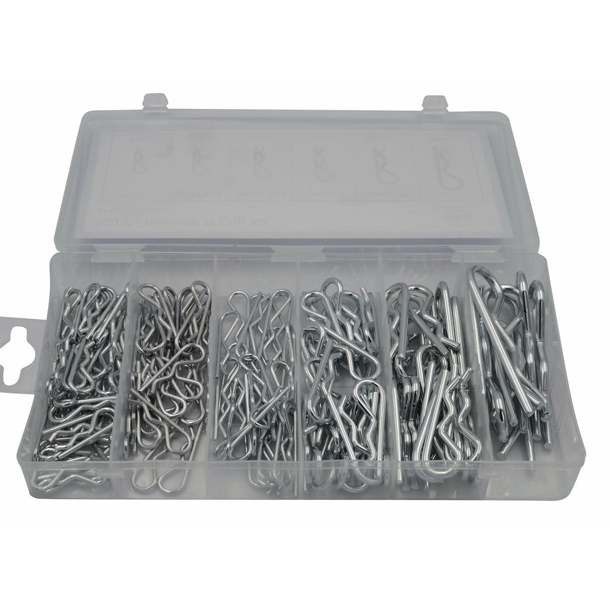 150 Piece R Pin Clip Grab Kit Assortment Hitch Pin Imperial up to 2" 5/16