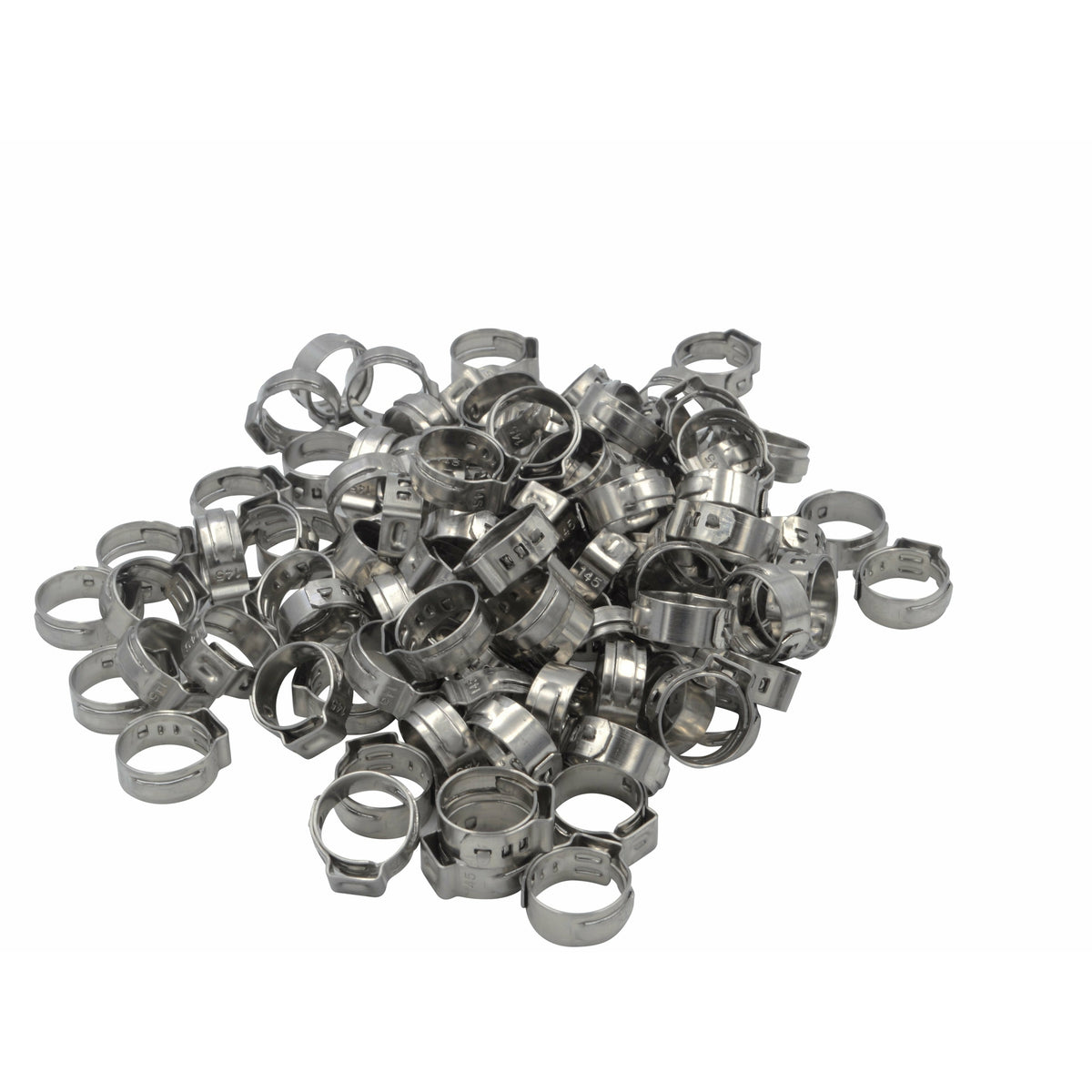 100 Piece 304 Stainless Steel 12-14.5mm Ear Hose Clamp Grab Kit Assortment