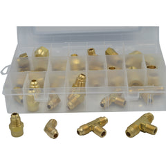 43 Pc Brass fitiings adaptors assortment grab kit, SAE NPT reducers and T pieces