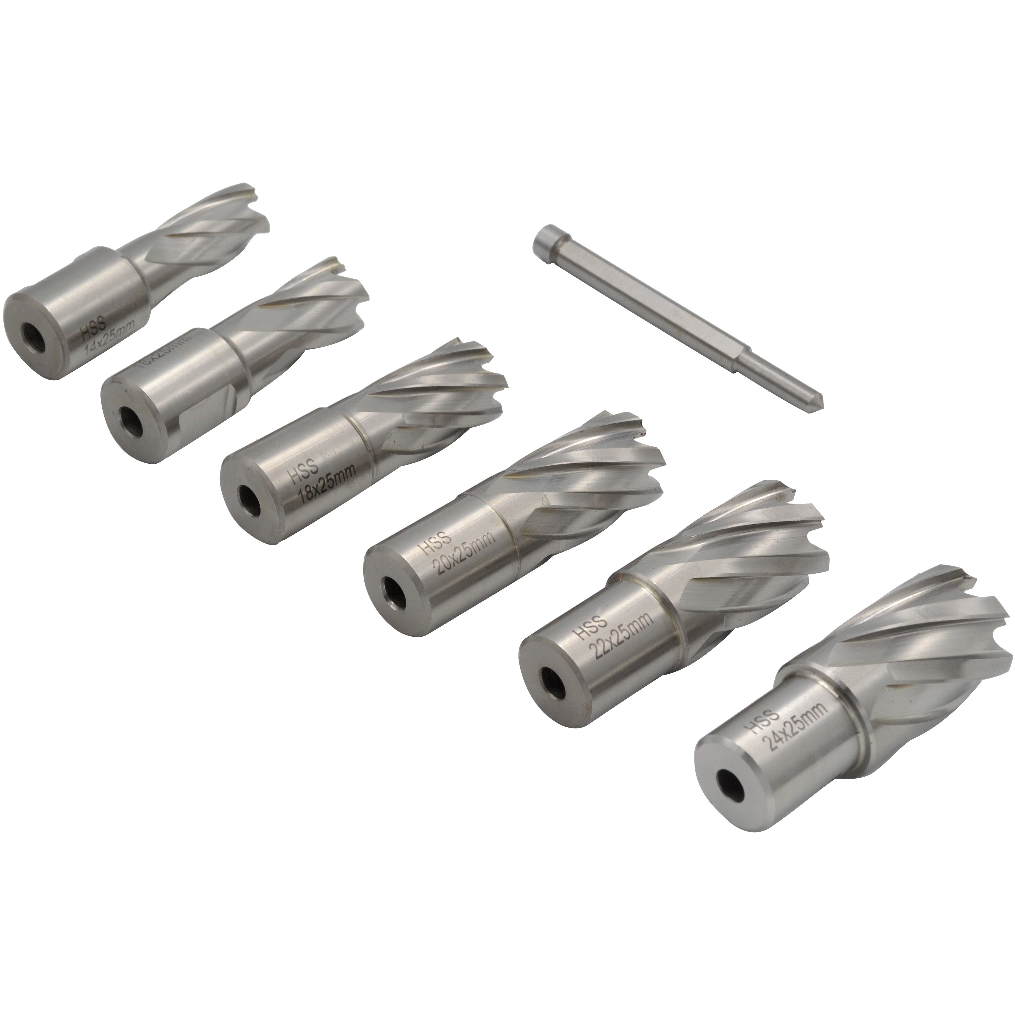 7 PC Weldon Shank HSS Annular Cutter Set 