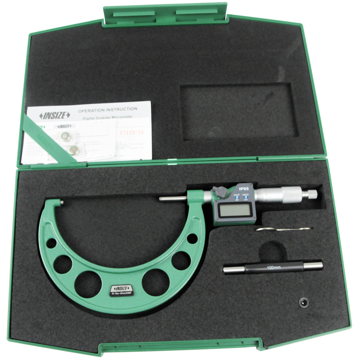 Insize IP65 Digital Outside Micrometer 100-125mm / 4-5" Range Series 3108-125A