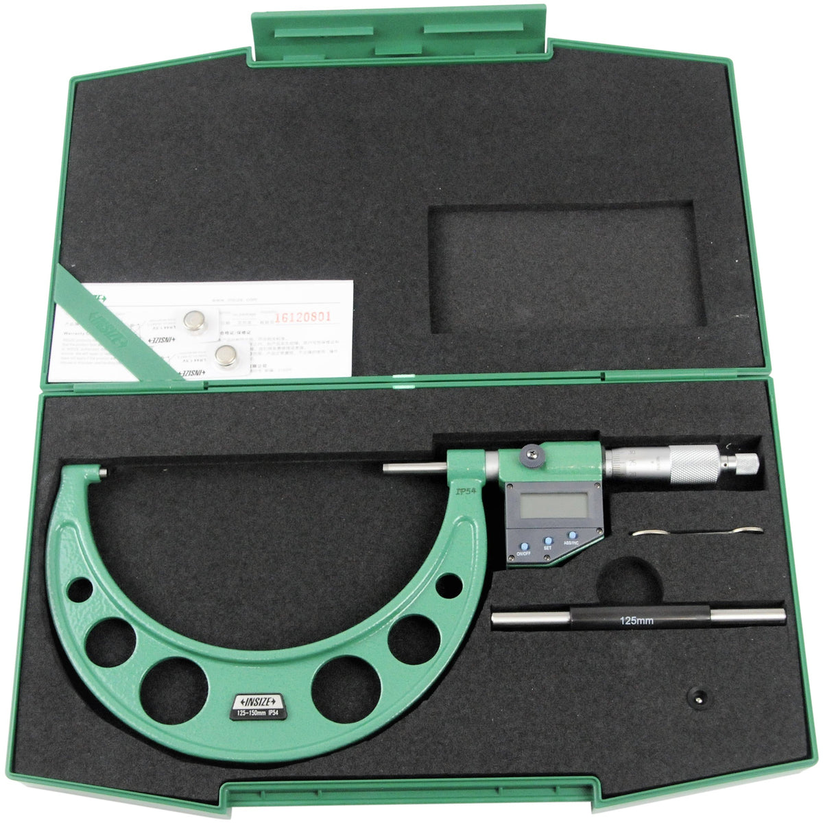 Insize IP65 Digital Outside Micrometer 125-150MM / 5-6"Range Series 3108-150A