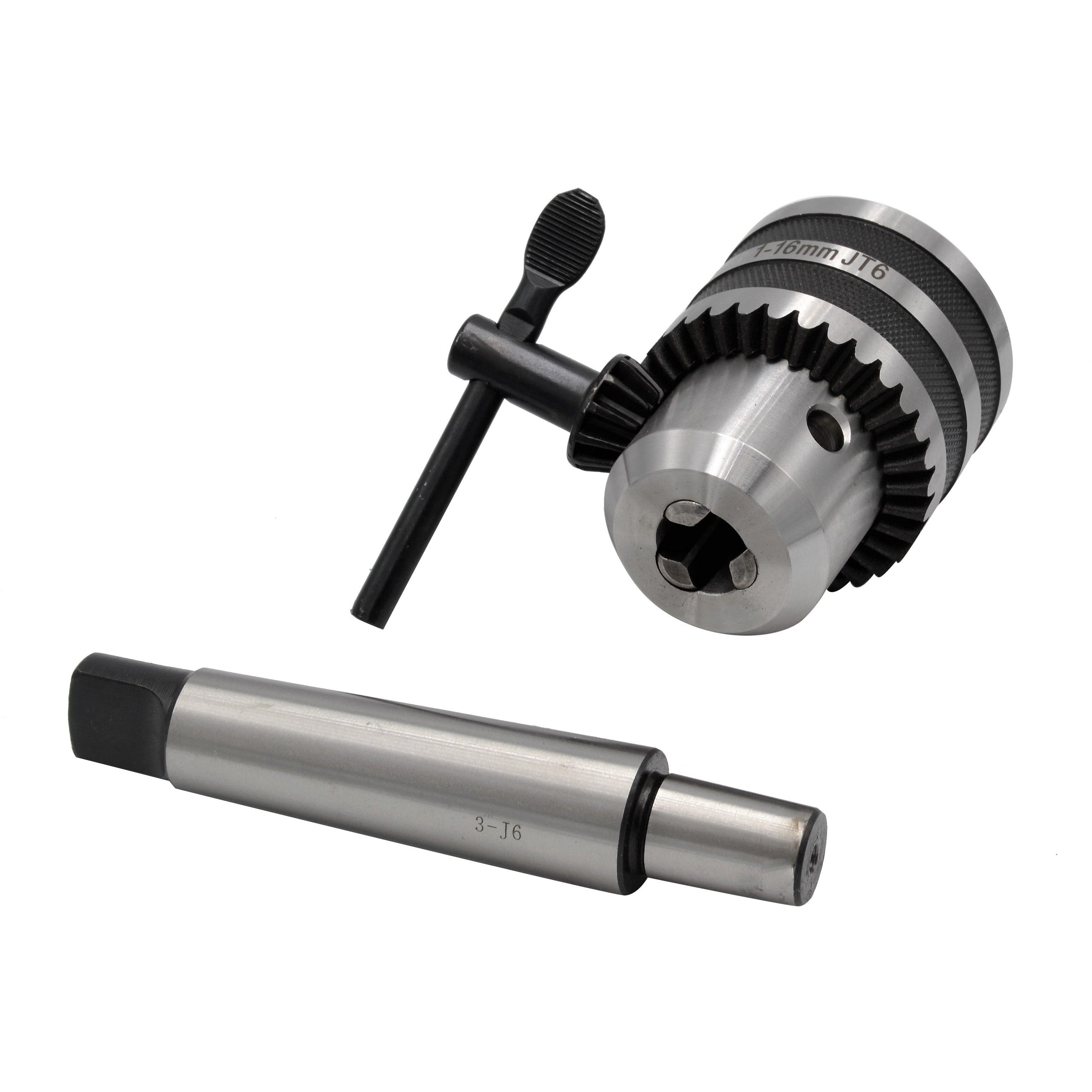 1 - 16mm Key Drill Chuck includes JT6 MT3 Arbor