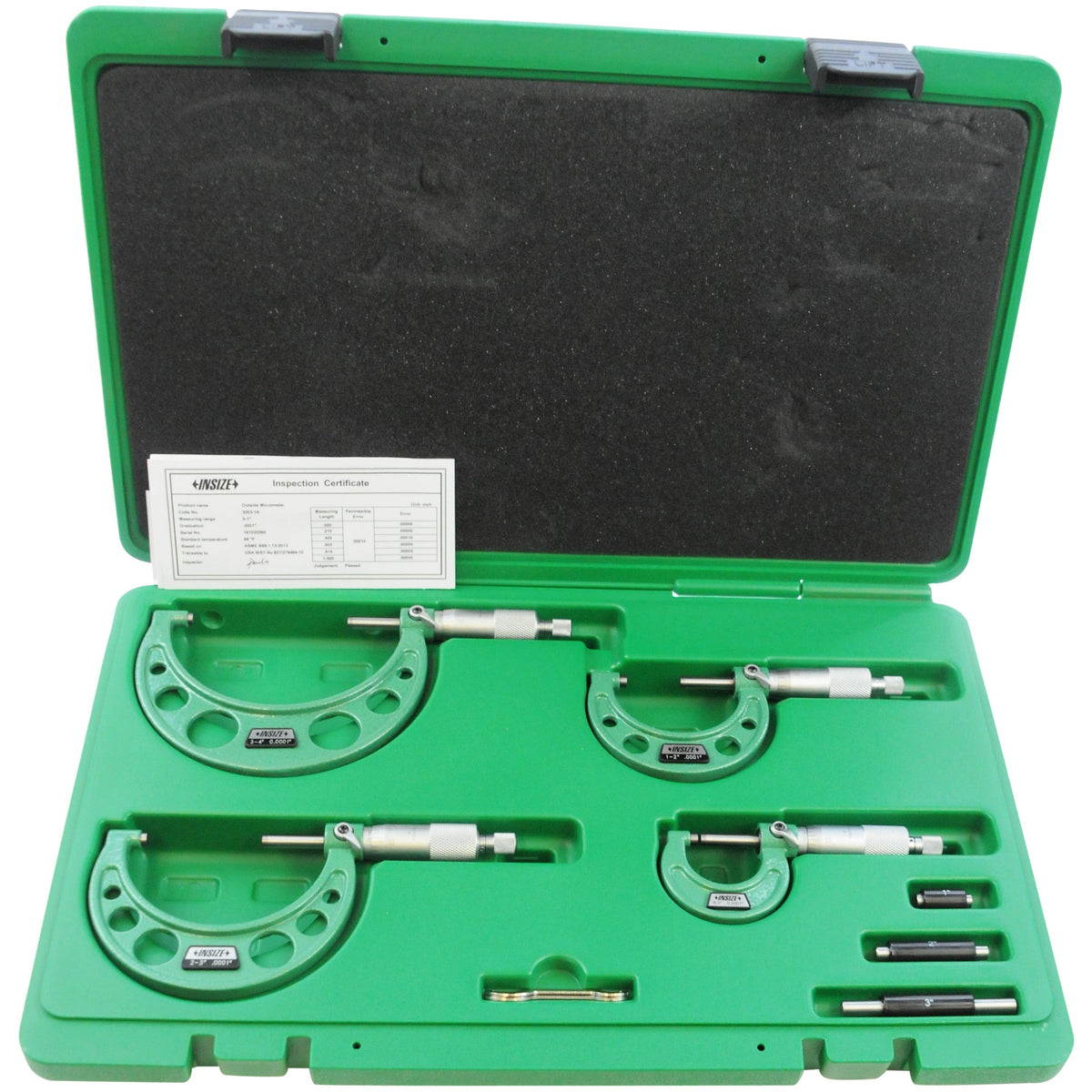 Insize Outside Micrometer Set 0-4" Range Series 3203-44A