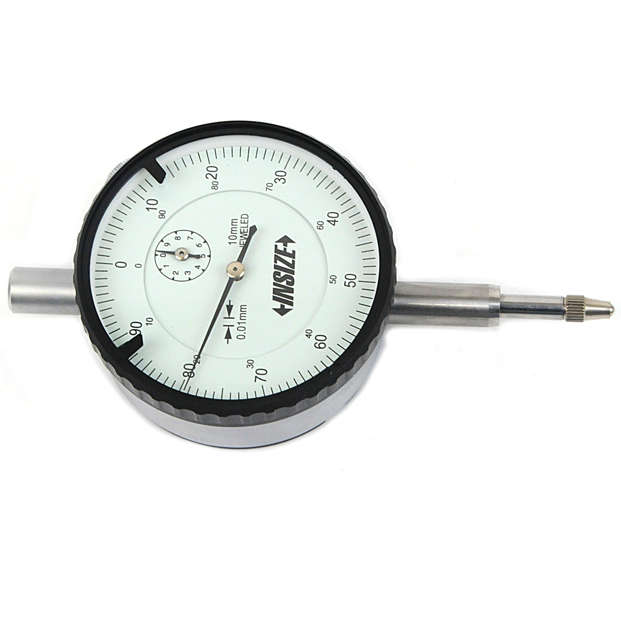 Insize Metric Flat Back Dial Indicator 10mm Range Series 2308-10FA