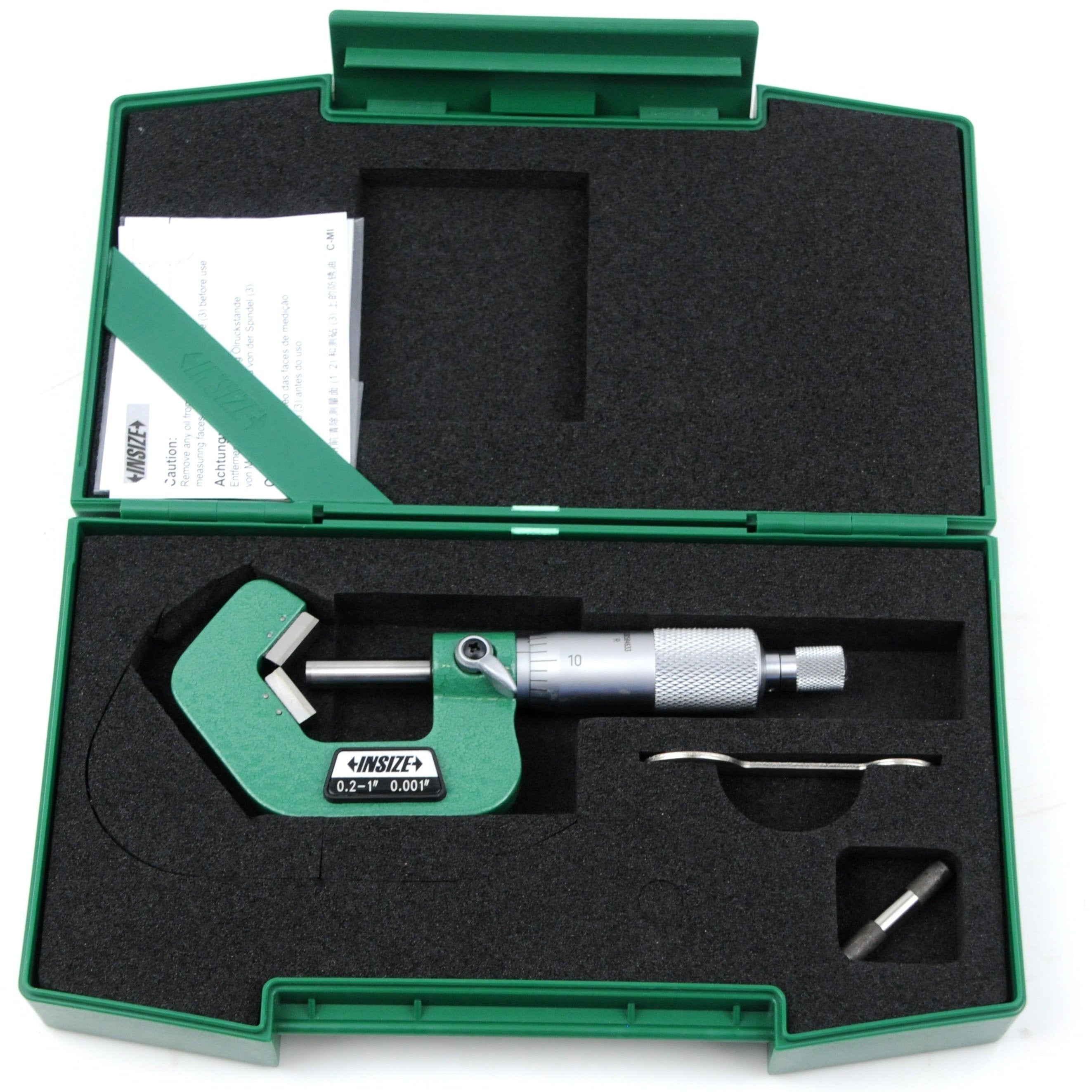 Insize V Shape Anvil Micrometer 0.2-1" Range Series 3290-105