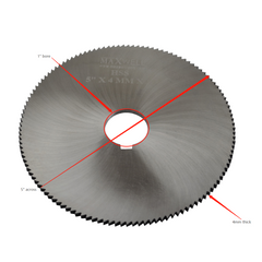 Maxwell HSS Slitting Saw 5"x 4 mm x 1" bore