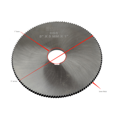 Maxwell HSS Slitting Saw 5"x 5 mm x 1" bore