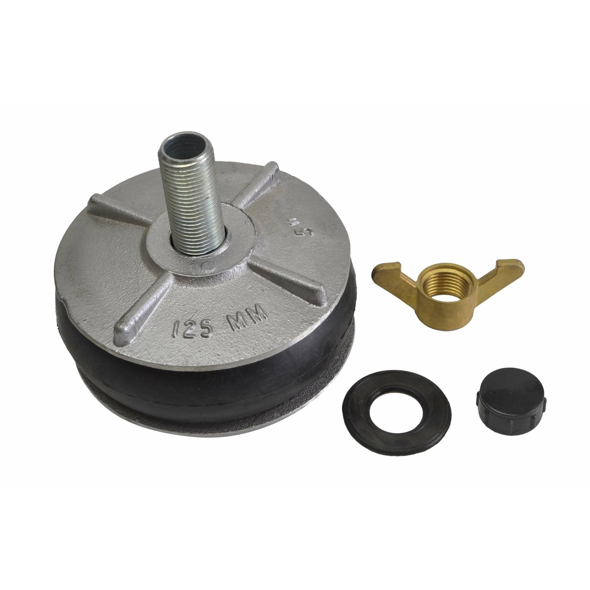 Aluminium Alloy pipe plug with 13 mm bypass 125-142 mm - Twin Eagle Imports
