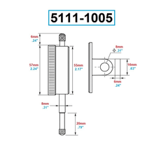 Dasqua Dial Indicator Dasqua 5111-1005 0-10mm Lug Back Metric Dial Indicator