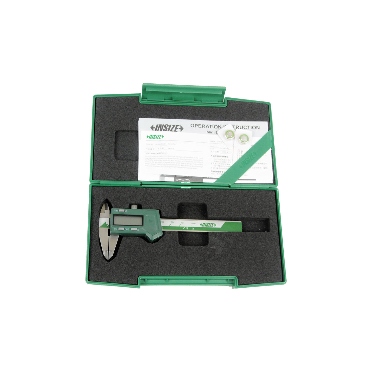 Insize Mini Digital Caliper 0-75mm/0-3" Range Series 1111-75A