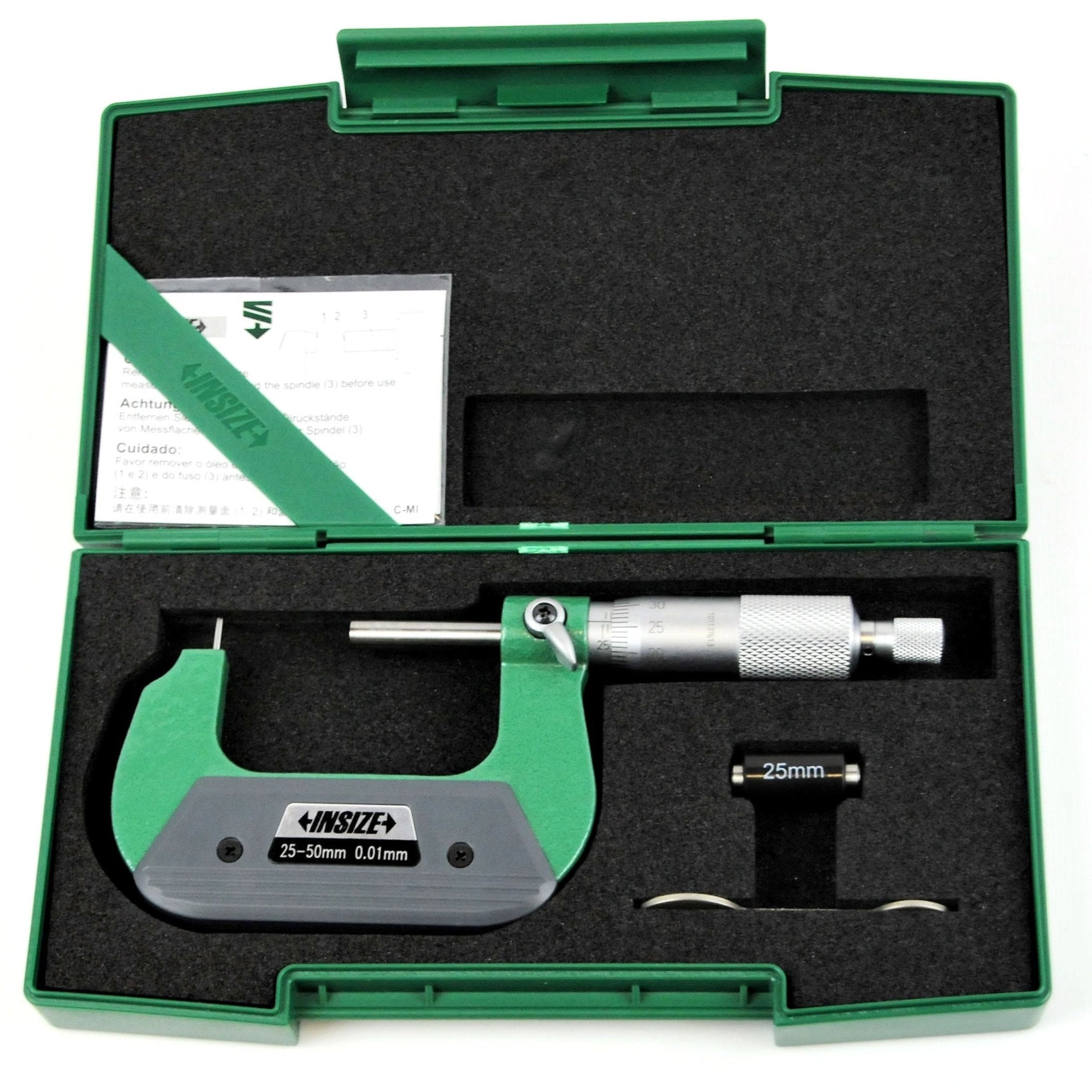 Insize Type A Cylindrical Anvil Tube Micrometer 25-50mm Range Series 3261-50A