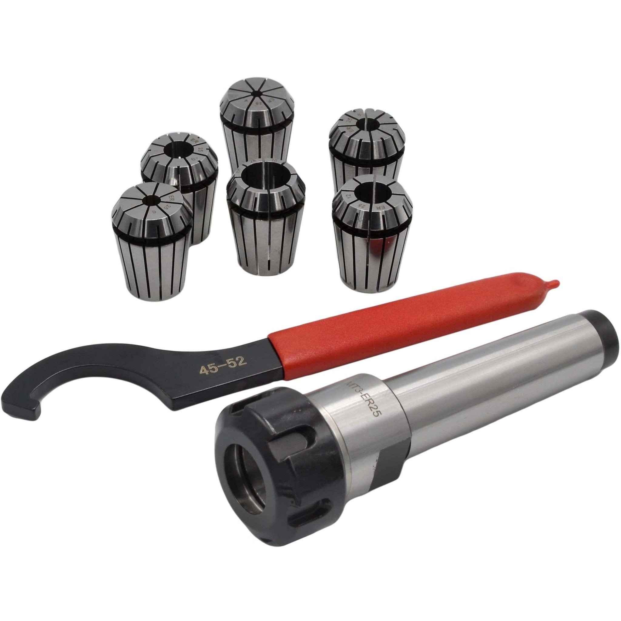 ER25 MT3 M12 Drawbar 6pc Precision Collet Set - Twin Eagle Imports