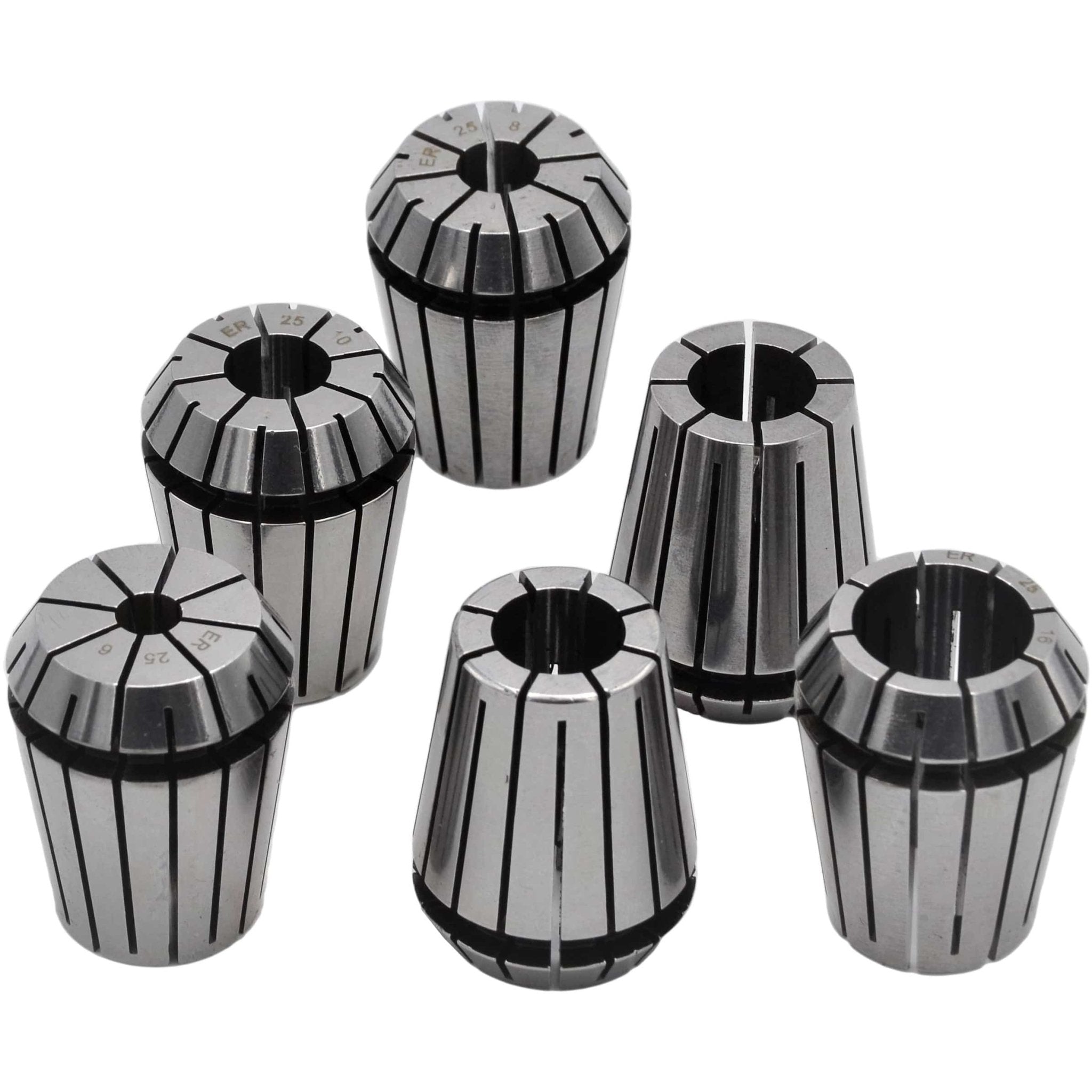 ER25 MT3 M12 Drawbar 6pc Precision Collet Set - Twin Eagle Imports