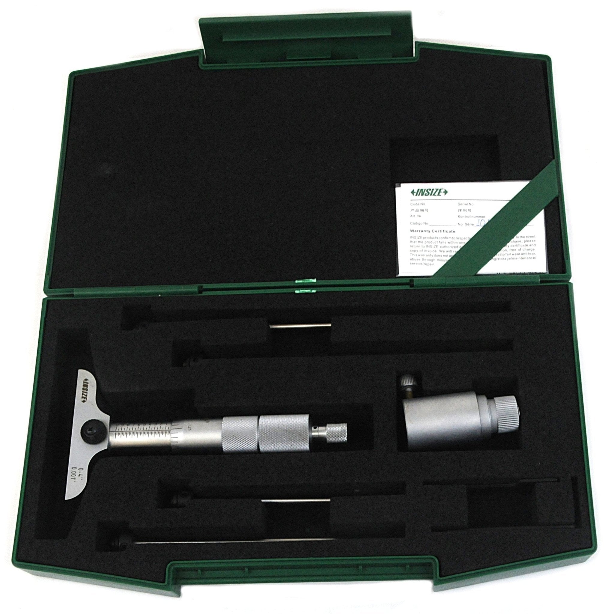 Insize 4pc Imperial Depth Micrometer 0-4" Range Series 3241-B4 - Twin Eagle Imports