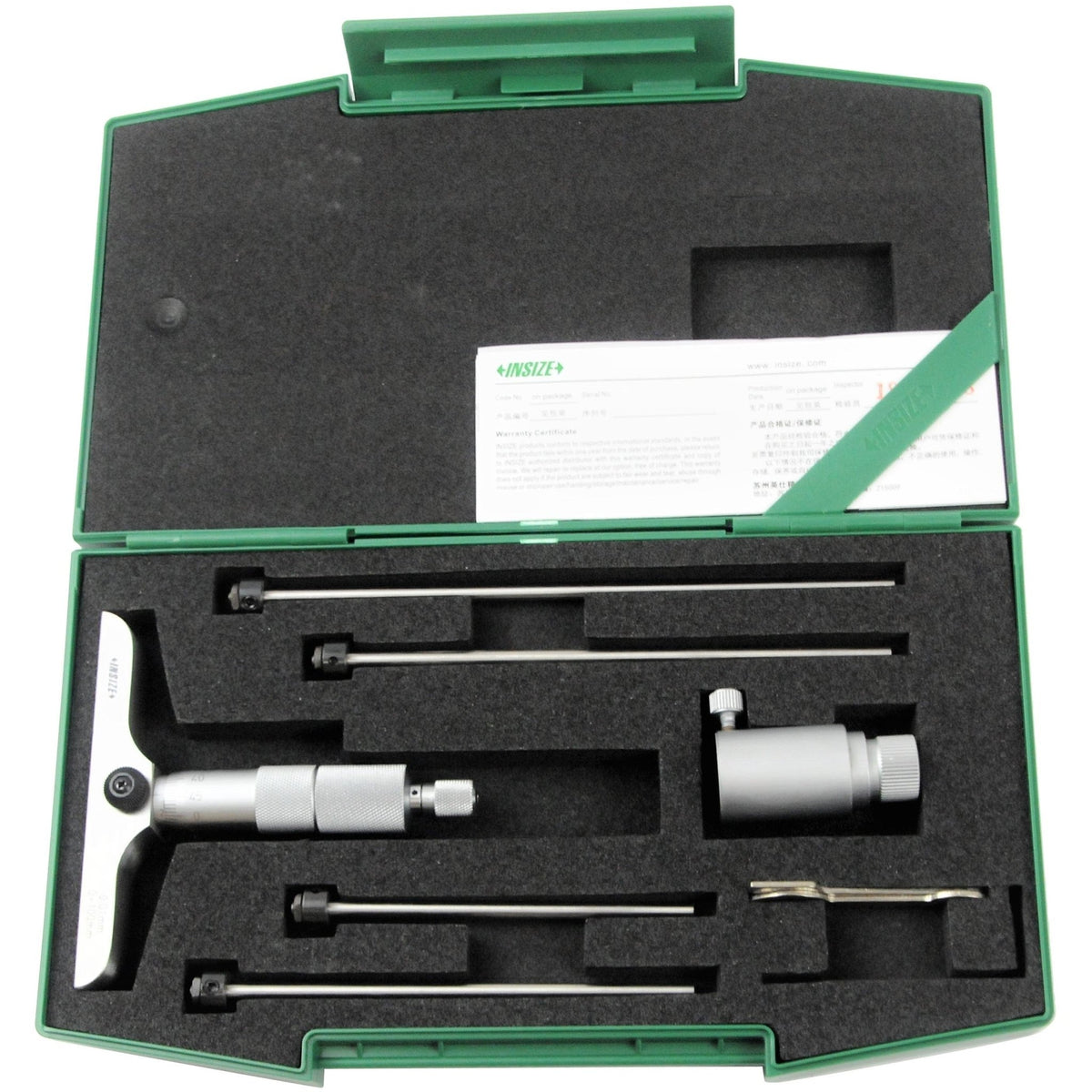 Insize 4pc Metric Depth Micrometer 0-100mm Range Series 3241-100 - Twin Eagle Imports