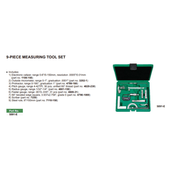 Insize 9pc Measuring Tool Set Series 5091-E - Twin Eagle Imports
