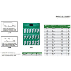 Insize Angle Gage Set 5°–90° Range 18 Blades Series 4807 - Twin Eagle Imports
