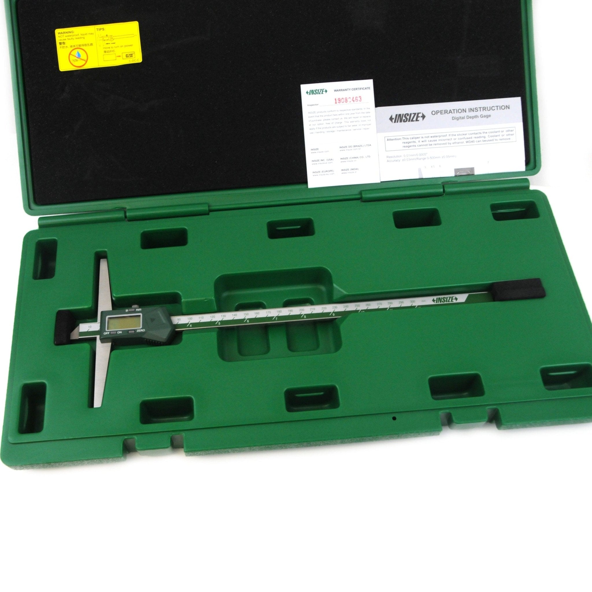 Insize Digital Depth Gauge 0-300mm/0-12" Range Series 1141-300A - Twin Eagle Imports