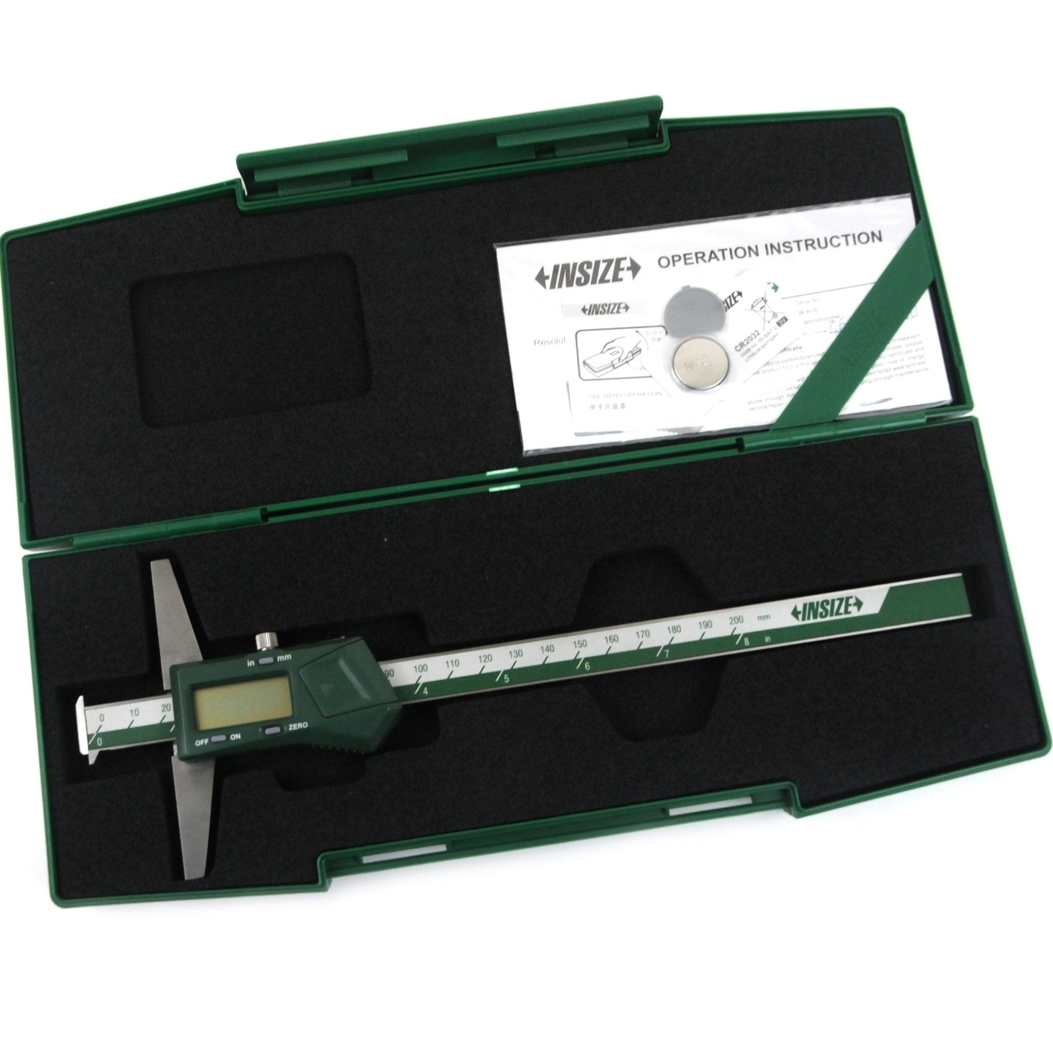 Insize Digital Double Hook Depth Gauge 0-200mm / 0-8" Range Series 1144-200A - Twin Eagle Imports