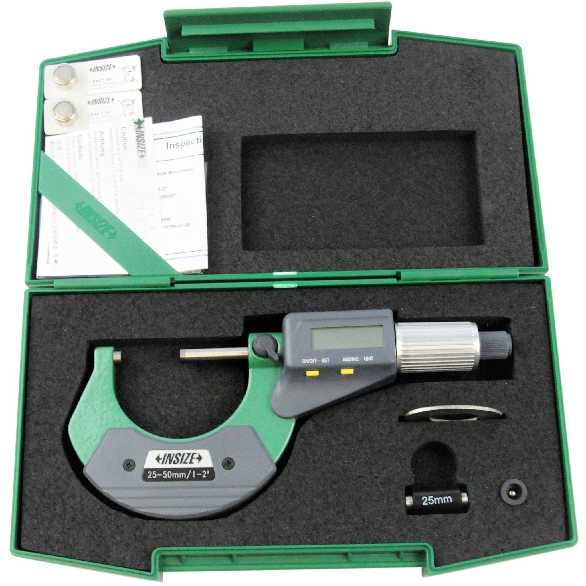 Insize Digital Outside Micrometer 25-50mm/1-2" Range Series 3109-50A - Twin Eagle Imports