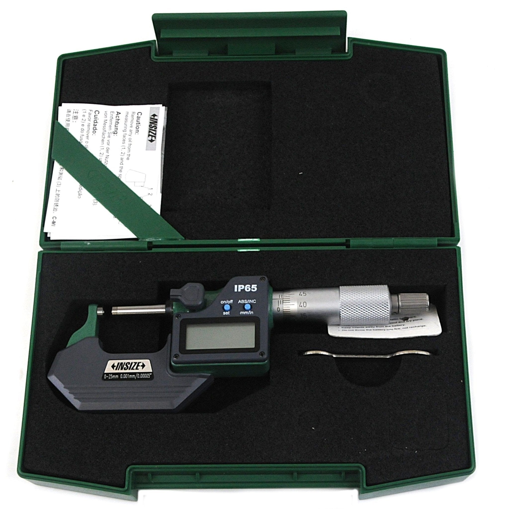 Insize Digital Spherical Anvil Tube Micrometer 0-25mm/0-1" Range Series 3560-25SA - Twin Eagle Imports