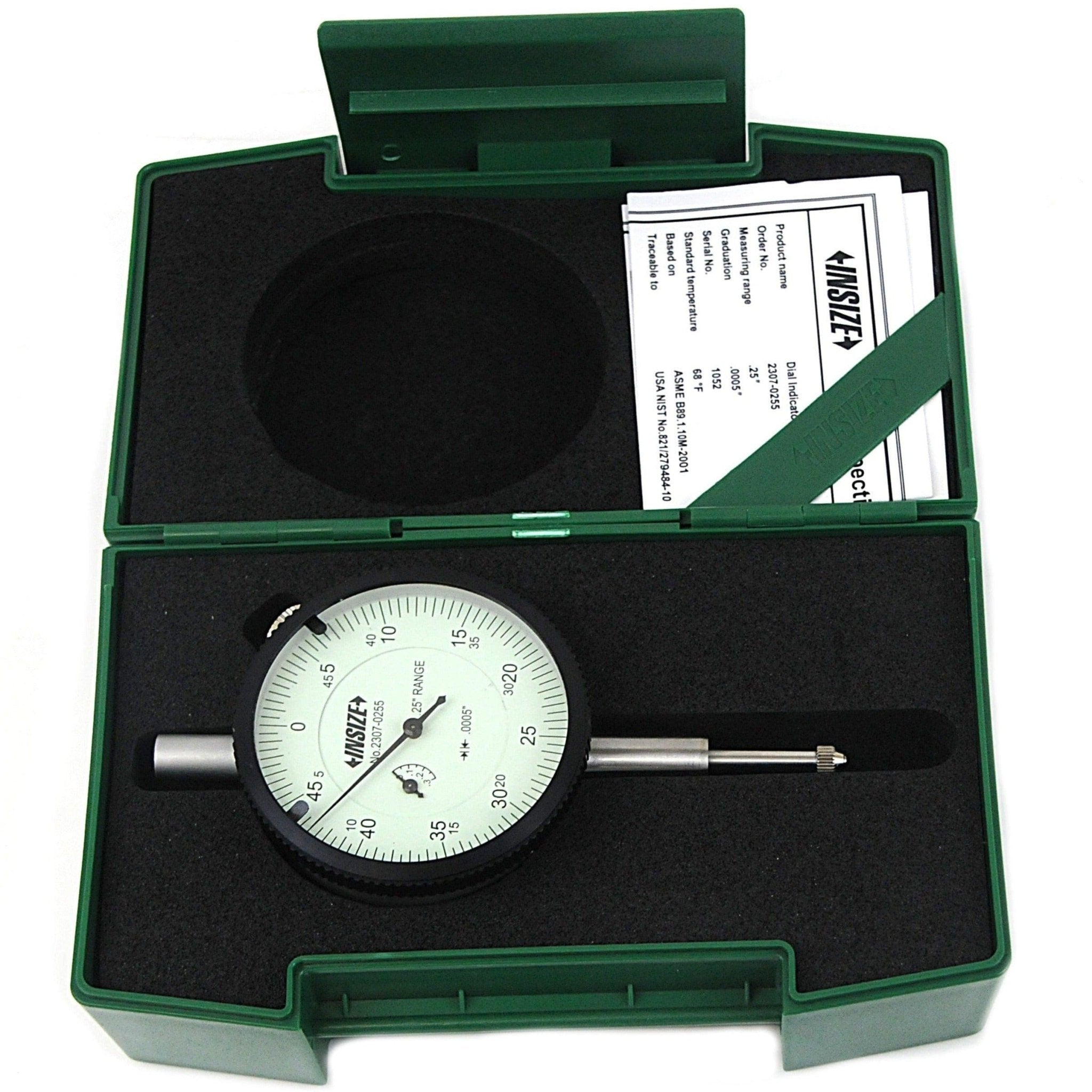 Insize Imperial Lug Back Dial Indicator 0.25" Range Series 2307-0255 - Twin Eagle Imports