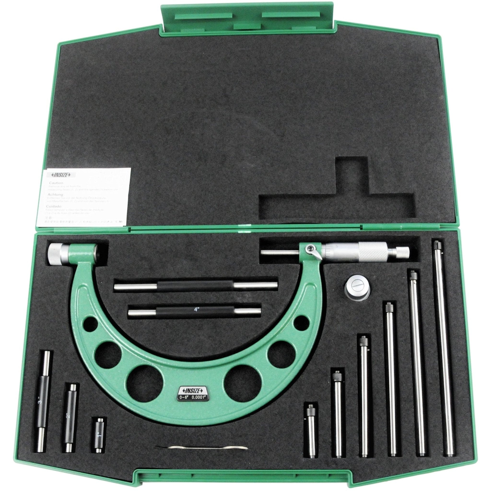 Insize Imperial Outside Micrometer 0-6" Range Series 3206-6 - Twin Eagle Imports