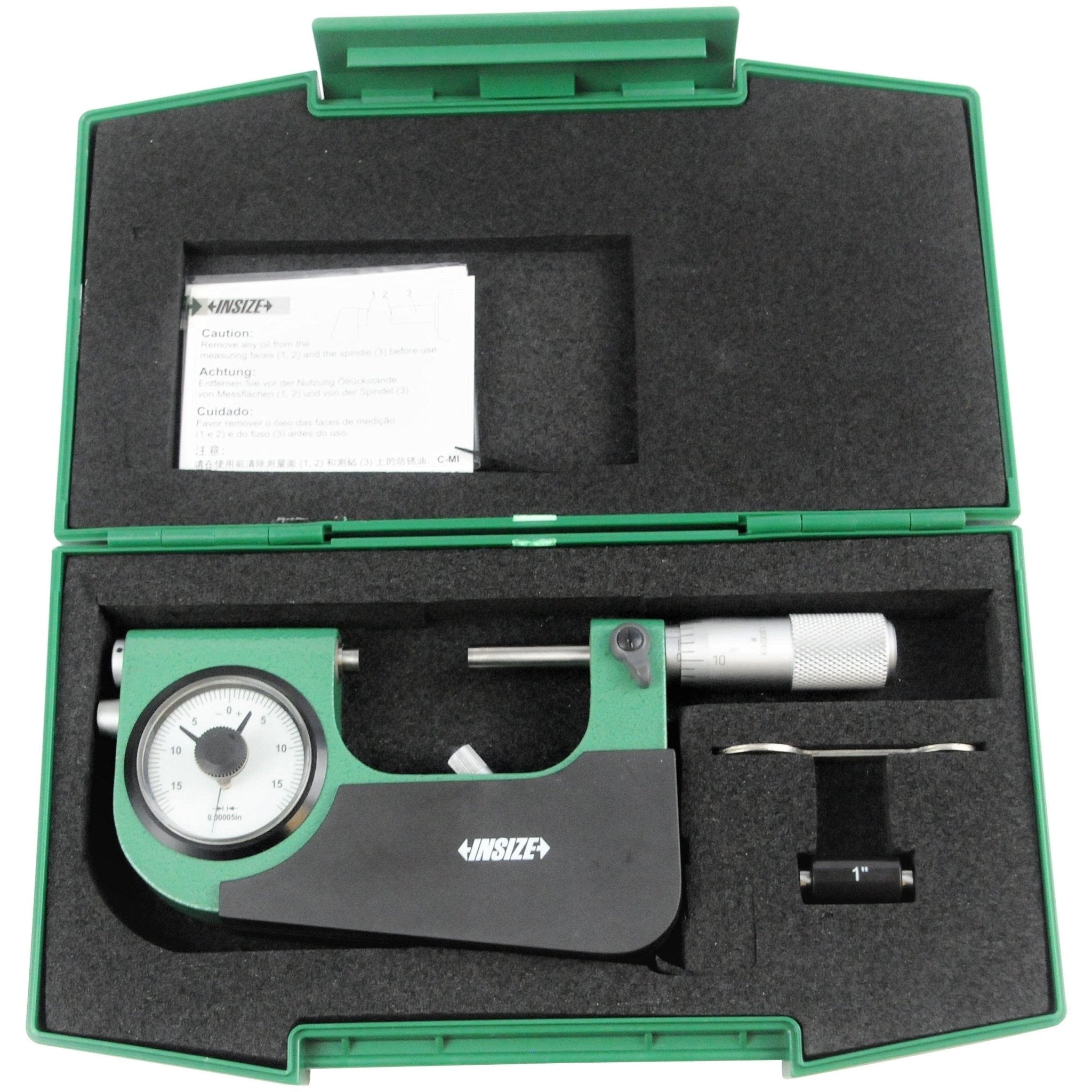 Insize Indicating Micrometer with Support 1-2" Range Series 3332-2 - Twin Eagle Imports