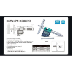 Insize Digital Depth Micrometer 0-50MM 0-2" Range Series 3540-50