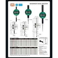 Insize IP65 Coolant Proof Digital Indicator 12.7mm / 0.5" Range Series 2115-101 - Twin Eagle Imports