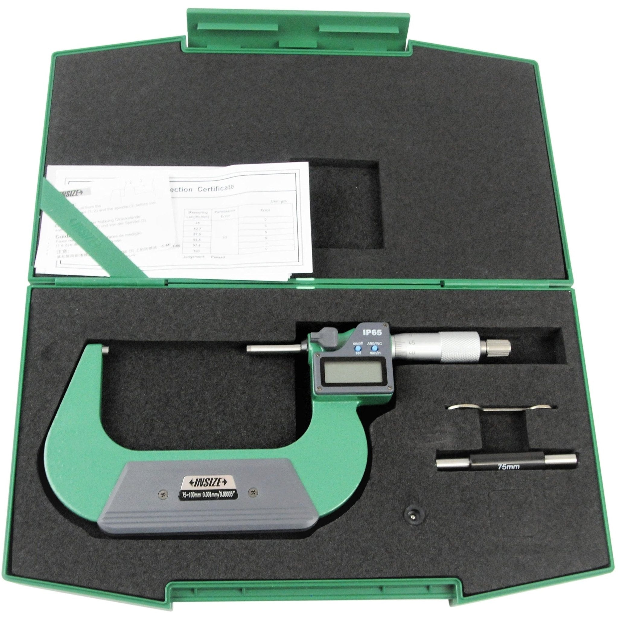 Insize IP65 Digital Outside Micrometer 75-100mm / 3"-4" Range Series 3108-100A - Twin Eagle Imports