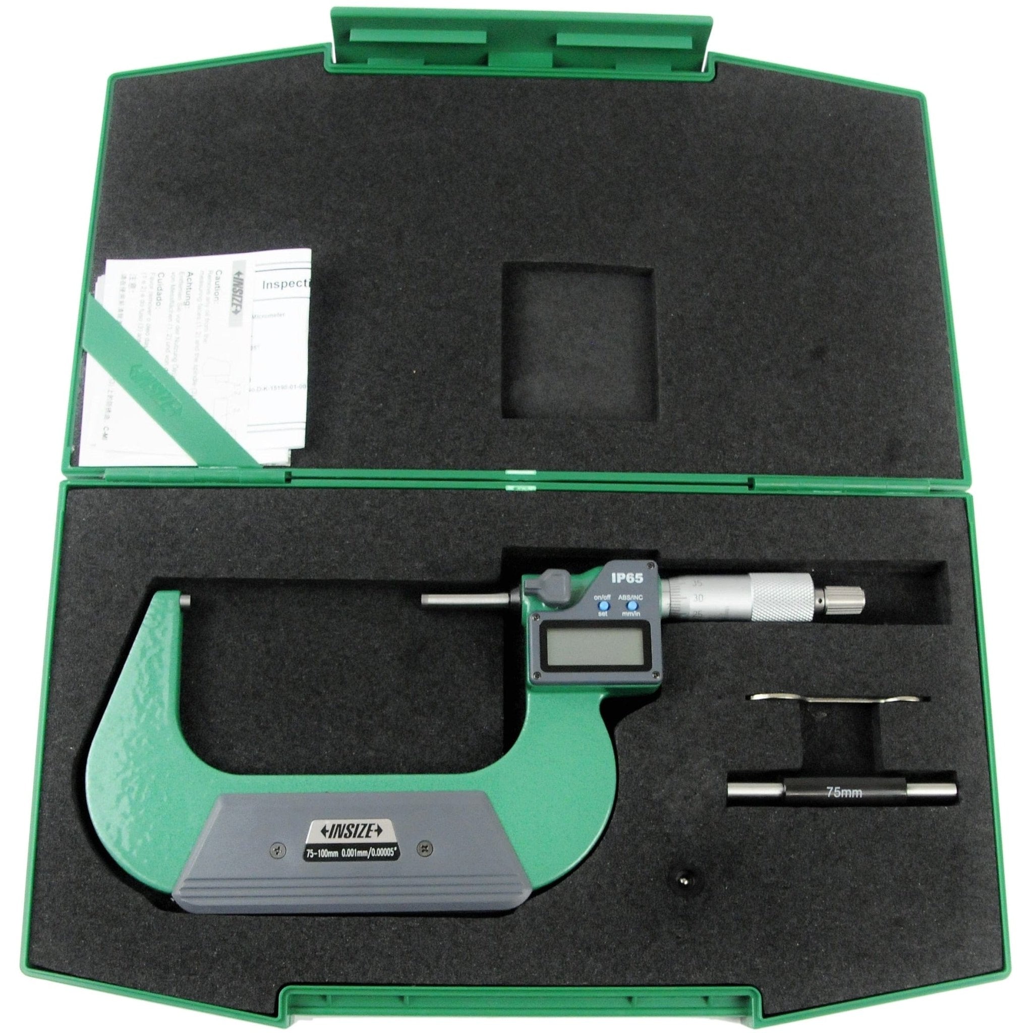 Insize IP65 Digital Outside Micrometer 75-100mm / 4-5"Range Series 3101-100A - Twin Eagle Imports