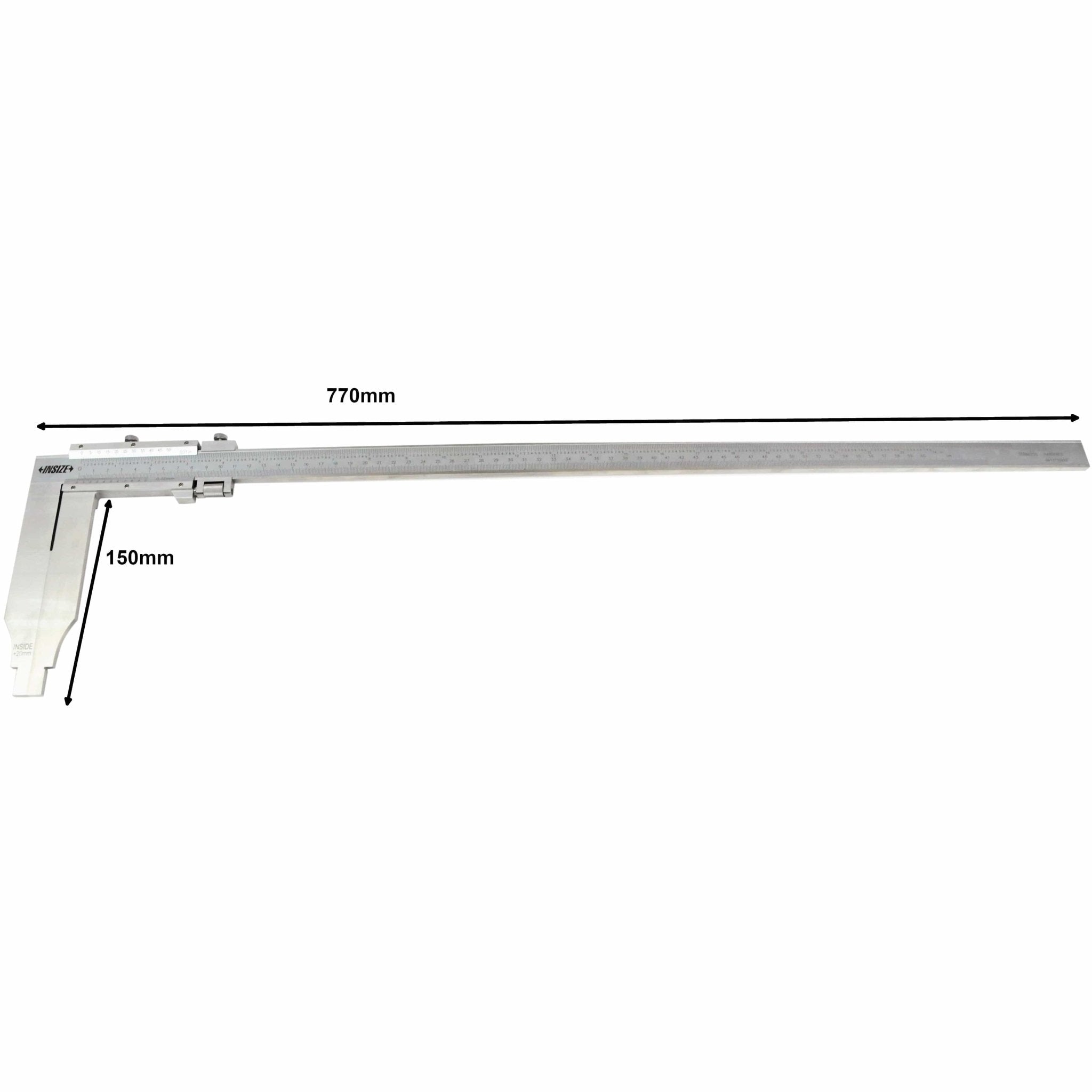 Insize Long Jaw Vernier Caliper 0-600mm/0-24" Range Series 1215-622 - Twin Eagle Imports