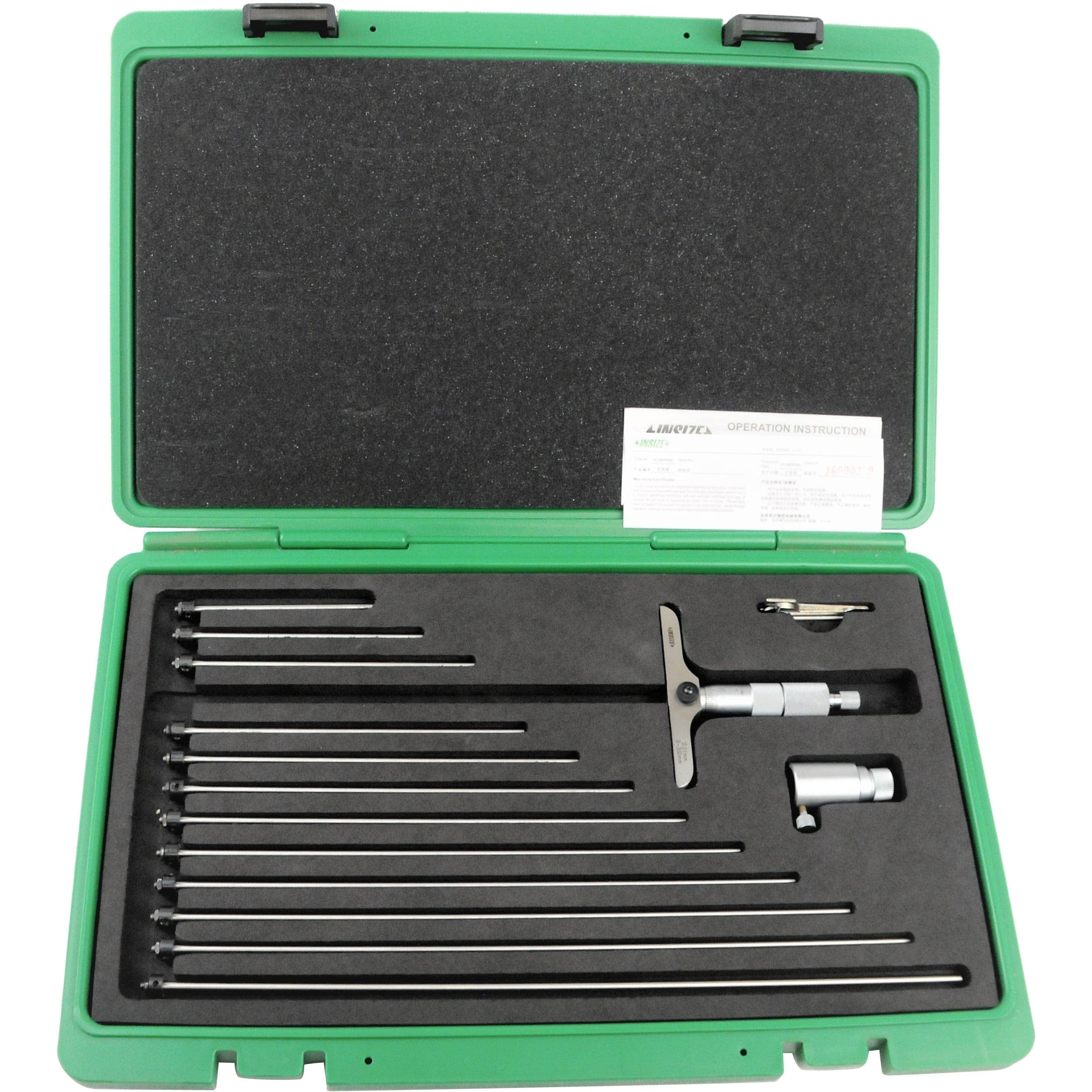 INSIZE Measuring Equipment Insize 12pc Metric Depth Micrometer 0-300mm Range Series 3241-300