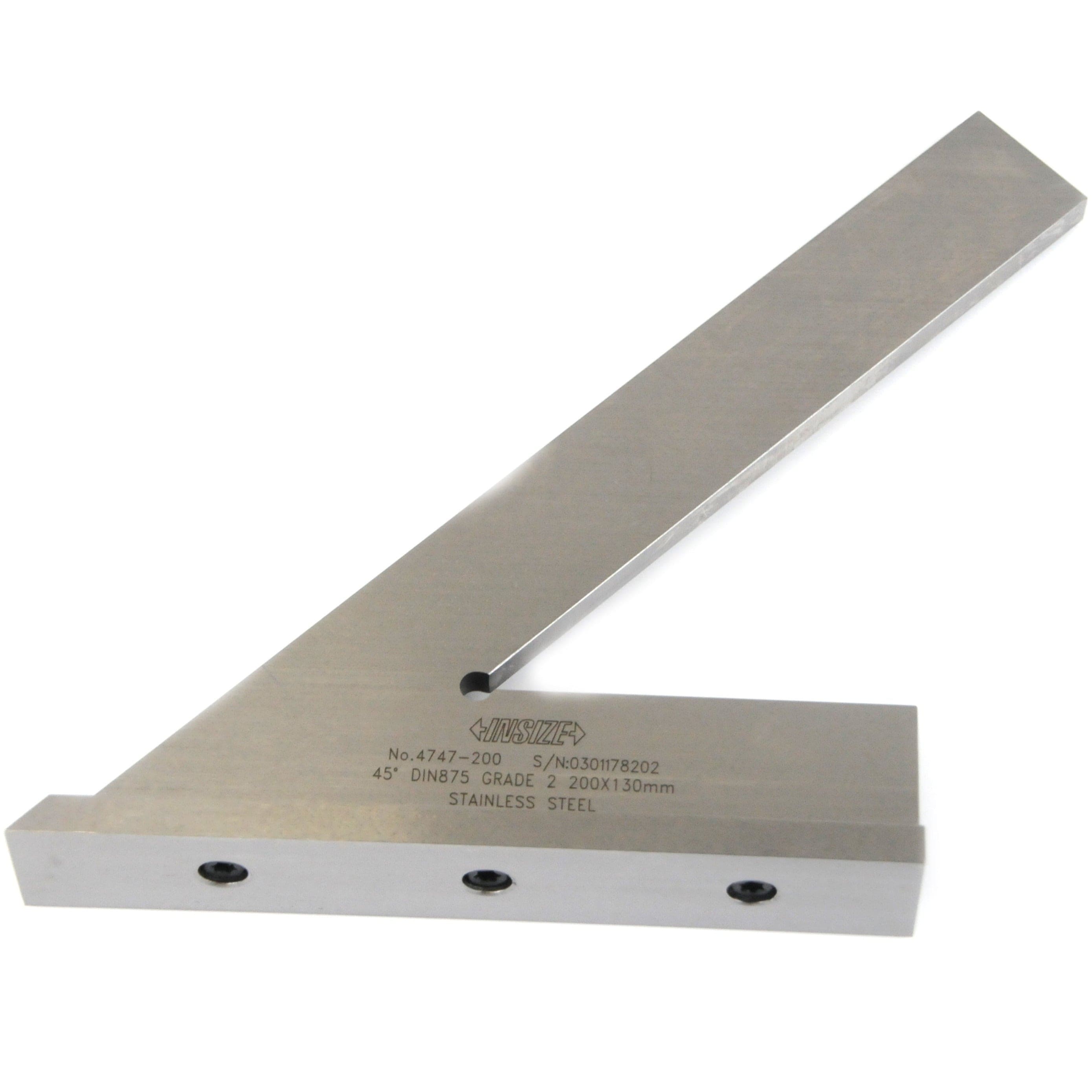 INSIZE Measuring Equipment Insize 45° Square 200x130mm Range Series 4747-200
