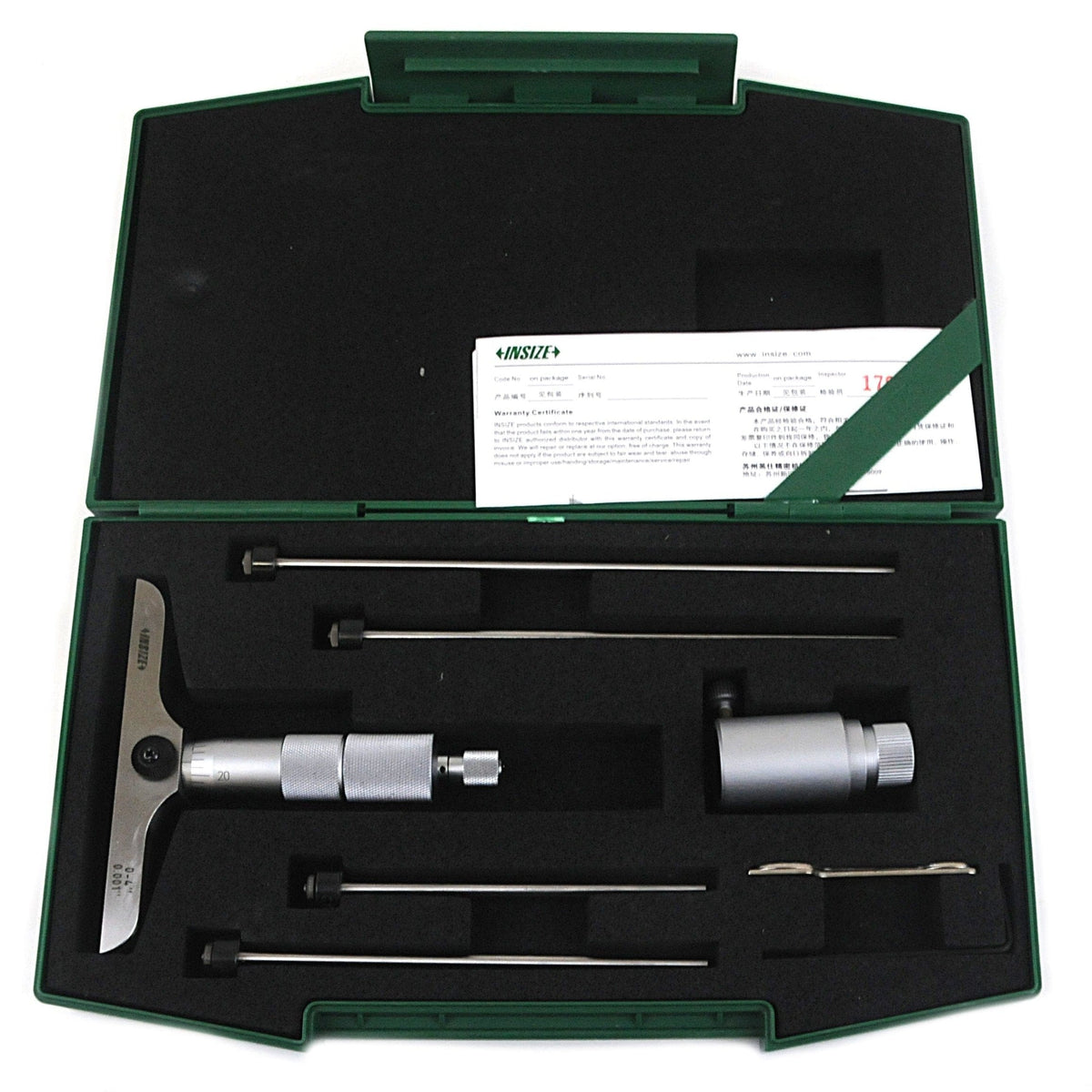 INSIZE Measuring Equipment Insize 4pc Imperial Depth Micrometer 0-4" Range Series 3241-4