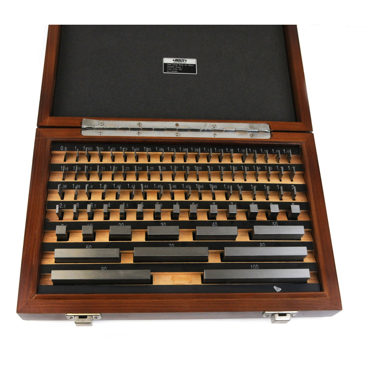 INSIZE Measuring Equipment Insize 83 Piece Steel Gauge Block Set Series 4100-183 Grade 1