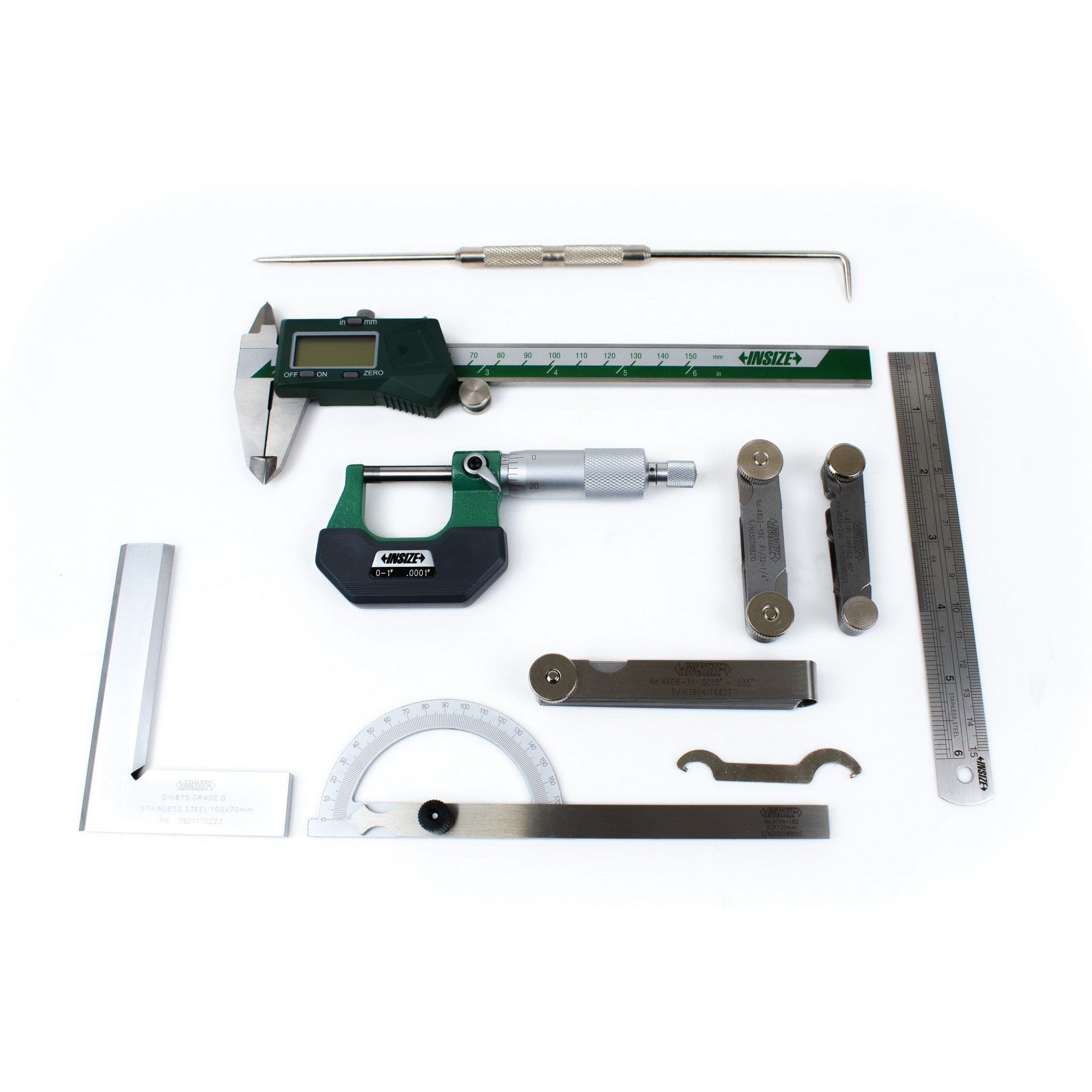 INSIZE Measuring Equipment Insize 9pc Measuring Tool Set Series 5091-E