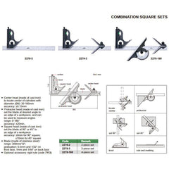 INSIZE Measuring Equipment Insize Combination Square Set Layout Solution 2278-2