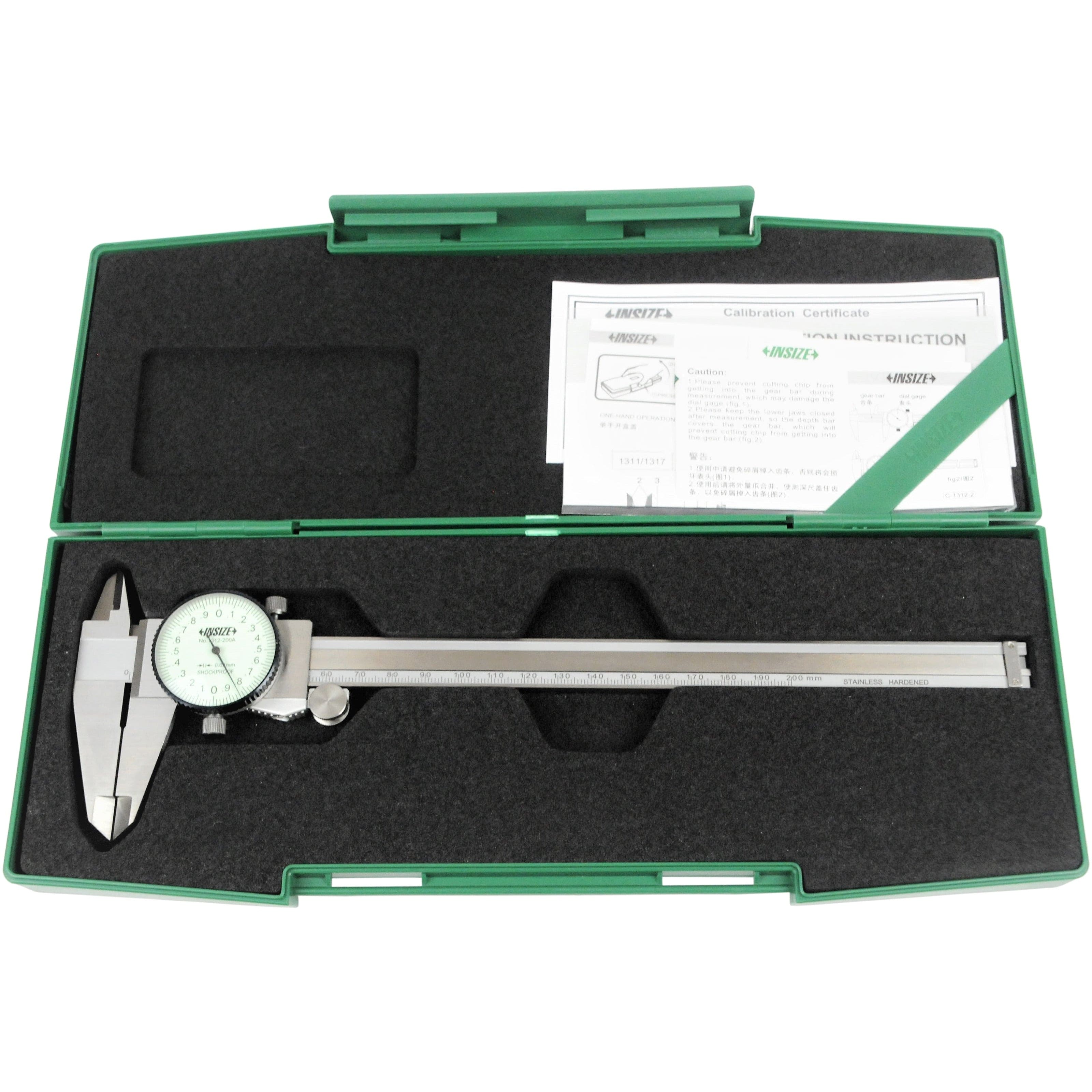 INSIZE Measuring Equipment Insize Dial Caliper 0-200mm Range Series 1312-200A